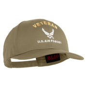 Veteran US Air Force Embroidered Solid Cotton Twill Cap - Khaki OSFM