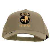 Licensed 17th Airborne Division Veteran Embroidered Solid Cotton Twill Mesh Prostyle Cap - Khaki OSFM