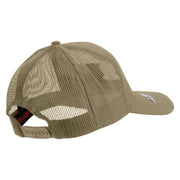 Licensed 17th Airborne Division Veteran Embroidered Solid Cotton Twill Mesh Prostyle Cap - Khaki OSFM