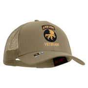 Licensed 17th Airborne Division Veteran Embroidered Solid Cotton Twill Mesh Prostyle Cap - Khaki OSFM