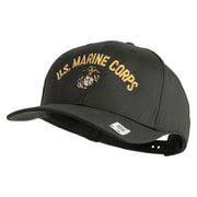 US Marine Corps Emblem Design Embroidered Solid Cotton Twill Pro Style Cap - Charcoal OSFM