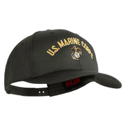 US Marine Corps Emblem Design Embroidered Solid Cotton Twill Pro Style Cap - Charcoal OSFM
