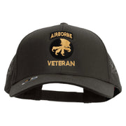 Licensed 17th Airborne Division Veteran Embroidered Solid Cotton Twill Mesh Prostyle Cap - Charcoal OSFM