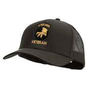 Licensed 17th Airborne Division Veteran Embroidered Solid Cotton Twill Mesh Prostyle Cap - Charcoal OSFM
