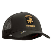 Licensed 17th Airborne Division Veteran Embroidered Solid Cotton Twill Mesh Prostyle Cap - Charcoal OSFM