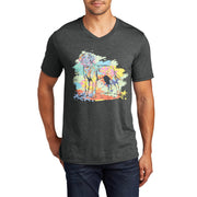 Artistic Golden Retriever Graphic Design Men's V-Neck