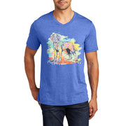 Artistic Golden Retriever Graphic Design Men's V-Neck