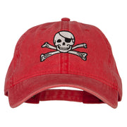 Jolly Rogers Skull Embroidered Washed Cotton Twill Cap