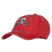 Jolly Rogers Skull Embroidered Washed Cotton Twill Cap