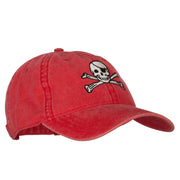 Jolly Rogers Skull Embroidered Washed Cotton Twill Cap