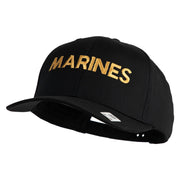 Marines Letter Embroidered Solid Cotton Twill Pro Style Cap - Black OSFM