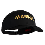 Marines Letter Embroidered Solid Cotton Twill Pro Style Cap - Black OSFM