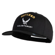 Retired US Air Force Embroidered Solid Cotton Twill Cap - Black OSFM