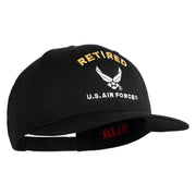 Retired US Air Force Embroidered Solid Cotton Twill Cap - Black OSFM