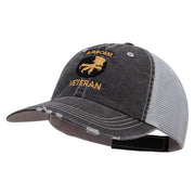 Licensed 17th Airborne Division Veteran Embroidered Low Profile Special Cotton Mesh Cap - Black OSFM