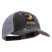Licensed 17th Airborne Division Veteran Embroidered Low Profile Special Cotton Mesh Cap - Black OSFM