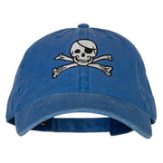 Jolly Rogers Skull Embroidered Washed Cotton Twill Cap