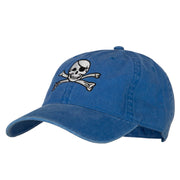 Jolly Rogers Skull Embroidered Washed Cotton Twill Cap