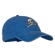 Jolly Rogers Skull Embroidered Washed Cotton Twill Cap