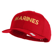 Marines Letter Embroidered Solid Cotton Twill Pro Style Cap - Red OSFM