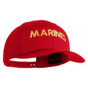Marines Letter Embroidered Solid Cotton Twill Pro Style Cap - Red OSFM