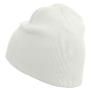 Sunglass Vacay Embroidered 8 Inch Short Beanie - White OSFM