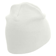 Sunglass Vacay Embroidered 8 Inch Short Beanie - White OSFM