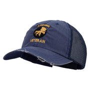 Licensed 17th Airborne Division Veteran Embroidered Low Profile Special Cotton Mesh Cap - Navy OSFM
