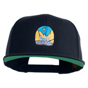 Rio Grande River Embroidered Wool Blend Snapback Cap - Navy OSFM
