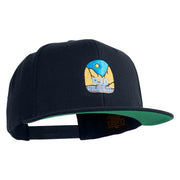Rio Grande River Embroidered Wool Blend Snapback Cap - Navy OSFM