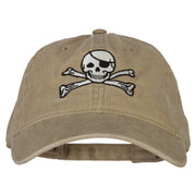 Jolly Rogers Skull Embroidered Washed Cotton Twill Cap