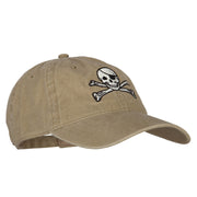 Jolly Rogers Skull Embroidered Washed Cotton Twill Cap