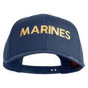Marines Letter Embroidered Solid Cotton Twill Pro Style Cap - Navy OSFM