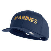 Marines Letter Embroidered Solid Cotton Twill Pro Style Cap - Navy OSFM