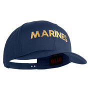 Marines Letter Embroidered Solid Cotton Twill Pro Style Cap - Navy OSFM