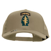 Licensed 1st Special Forces Command Embroidered Solid Cotton Twill Mesh Prostyle Cap - Khaki OSFM
