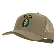 Licensed 1st Special Forces Command Embroidered Solid Cotton Twill Mesh Prostyle Cap - Khaki OSFM