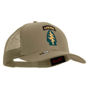 Licensed 1st Special Forces Command Embroidered Solid Cotton Twill Mesh Prostyle Cap - Khaki OSFM
