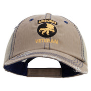 Licensed 17th Airborne Division Veteran Embroidered Low Profile Special Cotton Mesh Cap - Khaki OSFM