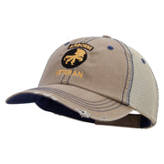 Licensed 17th Airborne Division Veteran Embroidered Low Profile Special Cotton Mesh Cap - Khaki OSFM
