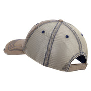 Licensed 17th Airborne Division Veteran Embroidered Low Profile Special Cotton Mesh Cap - Khaki OSFM
