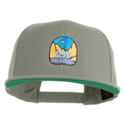Rio Grande River Embroidered Wool Blend Snapback Cap - Silver OSFM