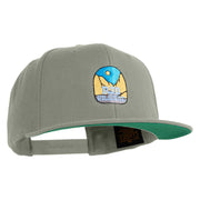 Rio Grande River Embroidered Wool Blend Snapback Cap - Silver OSFM