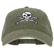 Jolly Rogers Skull Embroidered Washed Cotton Twill Cap