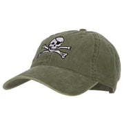 Jolly Rogers Skull Embroidered Washed Cotton Twill Cap