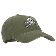 Jolly Rogers Skull Embroidered Washed Cotton Twill Cap