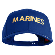 Marines Letter Embroidered Solid Cotton Twill Pro Style Cap - Royal OSFM