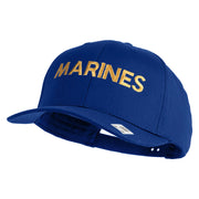 Marines Letter Embroidered Solid Cotton Twill Pro Style Cap - Royal OSFM