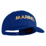 Marines Letter Embroidered Solid Cotton Twill Pro Style Cap - Royal OSFM