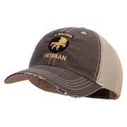 Licensed 17th Airborne Division Veteran Embroidered Low Profile Special Cotton Mesh Cap - Brown-Khaki OSFM